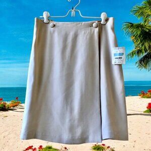 FY2 Vintage SILK Wrap Skirt Lined Womens Medium